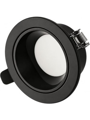 Defne Store 3 Renk LED Gömme Spot 8W CT-5261 Siyah Kasa 3200K 4000K 6400K Sıva Altı Yuvarlak Tavan Aydınlatma 110°
