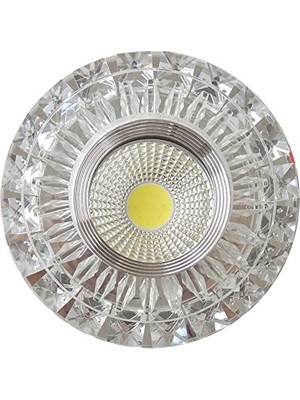 Defne Store Krom Kristal Cam Sıva Altı Spot Cob LED Armatür Beyaz Işıklı