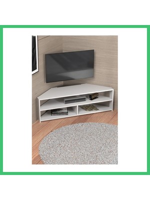 Bezos Köşe Tv Ünitesi Beyaz 140 cm Sentı