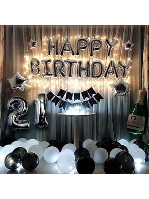 Herovia Birthday Folyo Balon (Gümüş Düz Yazı)