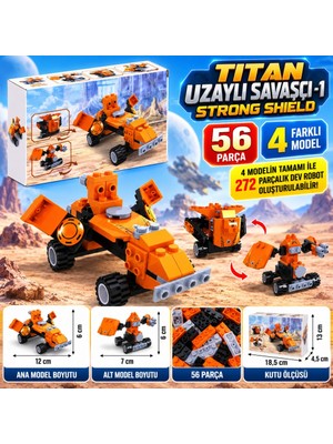 Bezos Titan Uzaylı Savaşçı -1 Strong Shield 56 Parça BZELDR05