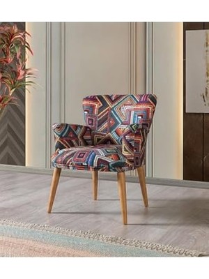 aklow akyoleticaret Çay Seti Tekli Koltuk, Berjer (Salon, Balkon, Ofis, Bahçe) Desenli 70 x 60