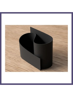 Teknokapsül 3D Baskı Kavisli Diş Fırçası ve Küçük Eşya Tutucu Masa ve Banyo Organizeri Modern Minimal Düzenleyici - Siyah Bzsth