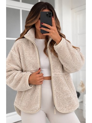 Fiori Fermuarlı Peluş Polar Ceket