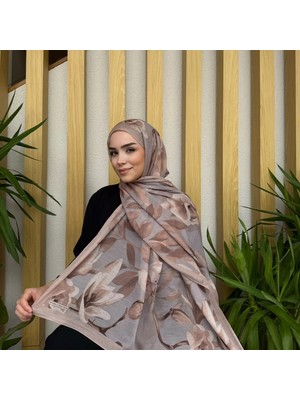 Revam Collection Manolya Desen Pamuk Soft Şal Vizon-Gri
