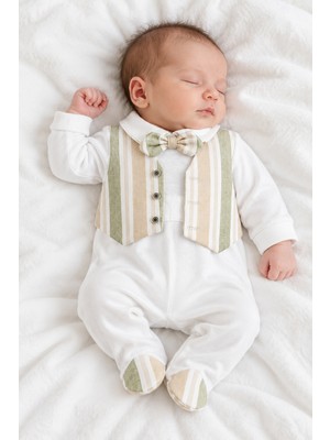 Baby Hola %100 Pamuk Yelek Görünümlü Erkek Bebek Tulum 15374