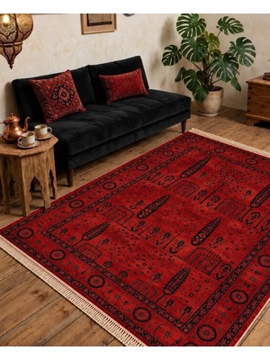 Bazaar Forum Aura Premium Modern Ipeksi Yüzeyli Pamuk Tabanlı Polyester Halı Salon Halısı Koridor Halısı