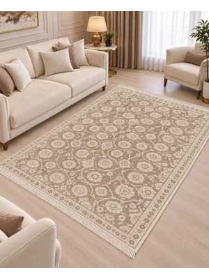 Bazaar Forum Aura Premium Modern Ipeksi Yüzeyli Pamuk Tabanlı Polyester Halı Salon Halısı Koridor Halısı