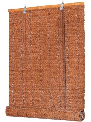 Mey İthalat Panama Rattan Stor Perde, Doğal Hasır Desen,jaluzi,uv Dayanıklı Özel Plastik Malzeme,su ile Temizlenebilir. (Hasır Görünümlü Kahverengi, 80X180 Cm)