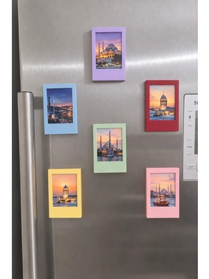 Renkli Magnet Fotoğraf Çerçevesi 6 Adet (Intax Mini Uyumlu)