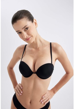 Black WOMEN Fall In Love Push Up Bra 2714295 | DeFacto