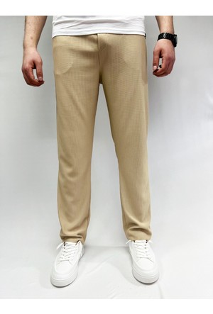 Men's beige corduroy joggers