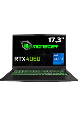 Monster Intel Core i7 Nvidia GeForce RTX 4060 Laptop & Notebook ve