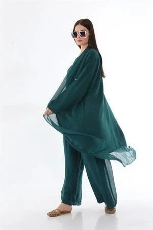 Eren Style Itayan Ipek Detaylı Oversize Kaftan görsel 6