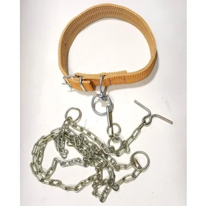 70CM Kurt Kangal Tarzı Büyük Köpeklere Özel Zinciriyle Tam Set Köpek Tasması Rahat Dana Boyunluğu