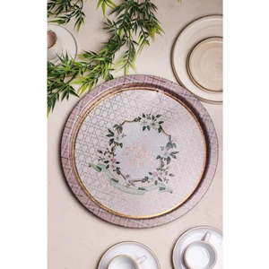 EE197-U7 Rosy Desenli Yuvarlak Tepsi 31.5 cm