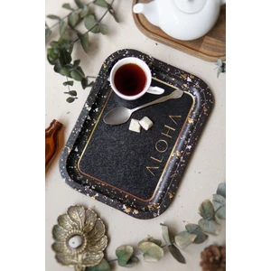 EE161-1H Terrazzo Black Desenli Dikdörtgen Tepsi 23X31 cm