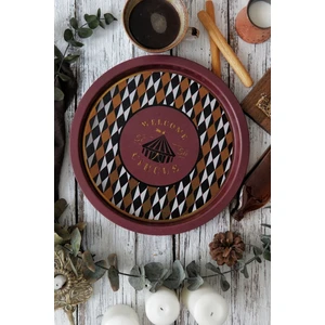 EE197-T8 Circus Desenli Yuvarlak Tepsi 31.5 cm