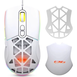 Nexus X1 12800 Dpi Wide RGB Özel ABS Doku, Claw's Reflex Örgü Kablolu & Değiştirilebilir Kapaklı Gaming Mouse - Beyaz
