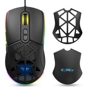 Nexus X1 12800 Dpi Wide RGB Özel ABS Doku, Claw's Reflex Örgü Kablolu & Değiştirilebilir Kapaklı Gaming Mouse - Siyah