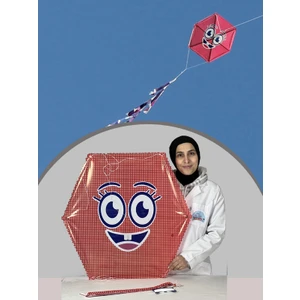 Gülen Uçurtma Naylon Altıgen Uçurtma Gülenyüz (Orta Boy)