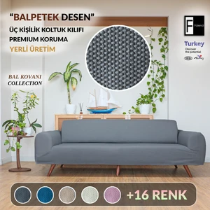 Likrali esnek 3 kişilik koltuk kılıfı streç lastikli çekyat kanepe örtüsü Modern Koltuk kılıfı balpeteği koyu gri