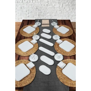 EvimSepette Kahvaltı Takımı 36 Parça 6 Kişilik Beyaz Seramik Düz Tasarım