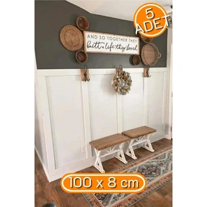 Renkli Duvarlar Iskandinav Duvar Çıtası 1 Paket (5 Adet) 8×100 cm Mdf Duvar Çıtası