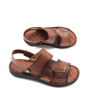 Hakiki Deri Tam Ortopedik Masajlı Erkek Sandalet