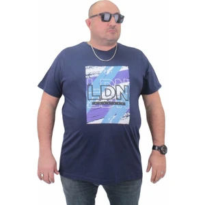 Erkek Büyük Beden Sıfır Yaka Tişört Ldn 23183 Marin