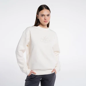 Friday Offset Dom Kadın Ekru Bisiklet Yaka Ekstra Oversize Sweatshirt - 3 Iplik
