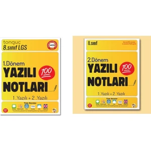 Tonguç Akademi 8. Sınıf 1 ve 2. Dönem Yazılı Notları