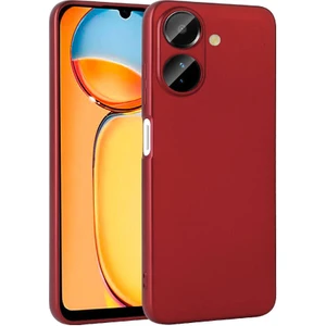 Case 4u Xiaomi Redmi 13C Kılıf Klasik Mat Renkli Yumuşak Premier Silikon Kırmızı