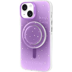 Case 4u Apple iPhone 14 Kılıf Magsafe Şarj Özellikli Tak-Çıkar Pop Soketli Tiktok Kapak Mor