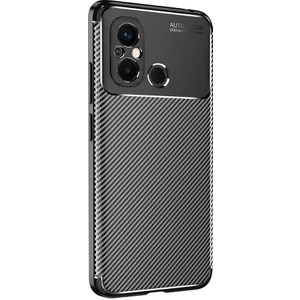 Case 4u Xiaomi Redmi 12C Uyumlu Kılıf Rugged Armor Karbon Desenli Lüx Negro Silikon Arka Kapak Siyah