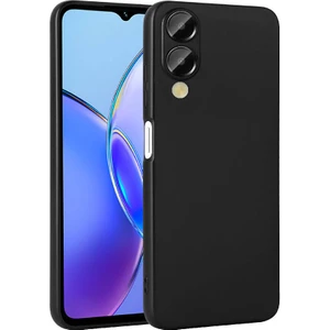 Case 4u Vivo Y17S Kılıf Klasik Mat Renkli Yumuşak Premier Silikon Siyah