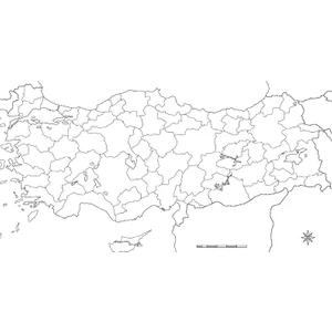 A3 Boy Dilsiz Türkiye Siyasi Haritası 10 Adet
