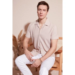 Pamuk Karışımlı Apaş Yaka Kısa Kollu Regular Fit Gömlek Erkek Gömlek CF24S115882