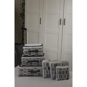 6'lı Valiz Düzenleyici Bavul Içi Organizer Set - Seyahat Hurcu - Zebra Desen(Beyaz)