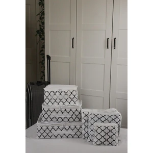 6'lı Valiz Düzenleyici Bavul Içi Organizer Set - Seyahat Hurcu - Çiçek Desen(Beyaz)