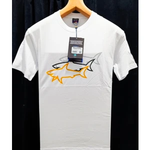 Paul & Shark  Paul & Shark Renkli Köpekbalığı Desenli Pamuklu Jarse T-Shirt