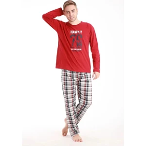 Uzun Kol 4 Mevsim Kumaş Erkek Pijama Takım(Ekose Alt Rengi Farklılık Gösterebilir)
