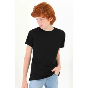 Bisiklet Yaka Kısa Kol Basic Siyah Renk Tshirt