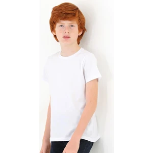 Bisiklet Yaka Kısa Kol Basic Beyaz Renk Tshirt