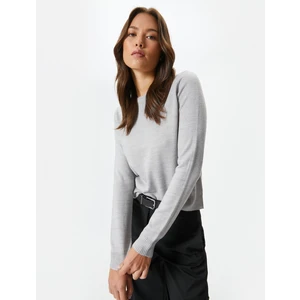 Triko Kazak Bisiklet Yaka Uzun Kollu Basic Kaşmir Dokulu