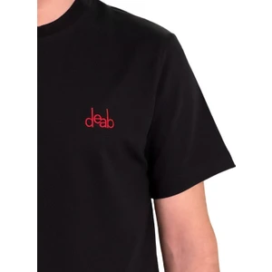 Ağır Kumaş Regular Fit Tshirt - Kırmızı Nakışlı Basic Siyah Tişört