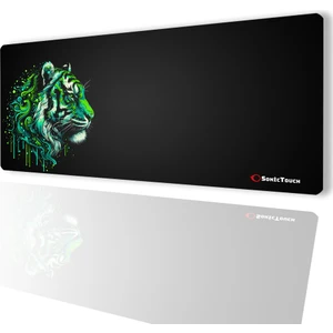 Sonic Touch Ultragrand Siyah ve Neon Yeşili Kaplan Dikişsiz Xxl Gaming Oyuncu Masaüstü Klavye Mouse Pad 40X90CM
