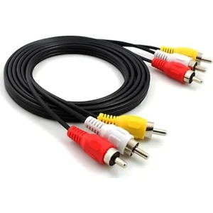 3 Rca 3 Rca Kablo 1.5 Metre 2 Uçu Renkli Rca Ses ve Görüntü Kablosu