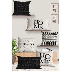 Belle Benoit  6'lı Çift Tarafı 3D Dijital Baskılı Dikdörtgen 30X50 ve 43X43 Kare Kırlent Kılıfı Seti