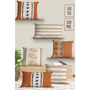 Belle Benoit  6'lı Çift Tarafı 3D Dijital Baskılı Dikdörtgen 30X50 ve 43X43 Kare Kırlent Kılıfı Seti